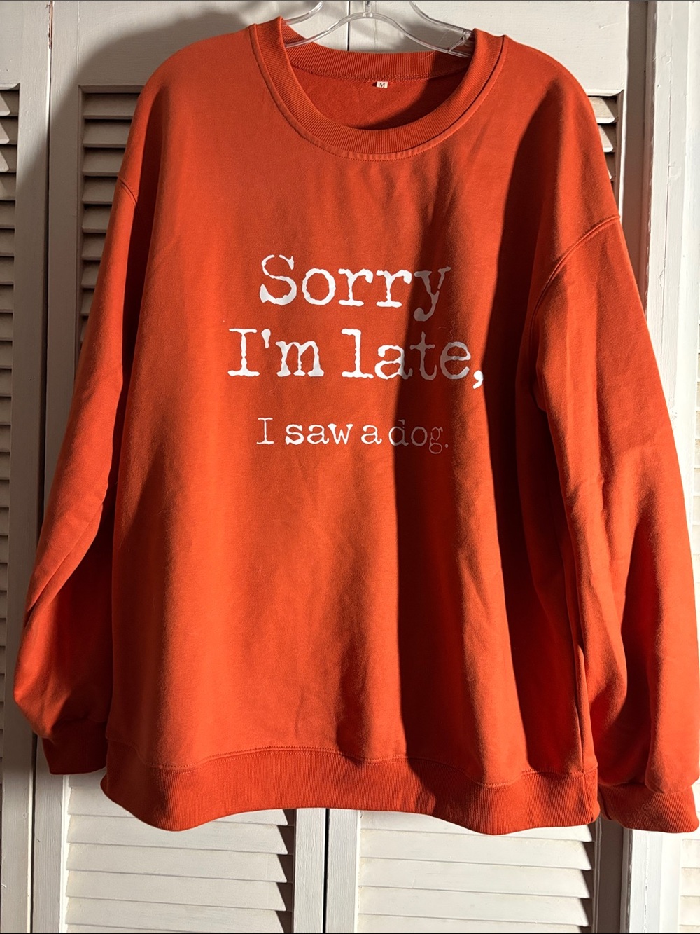 Sorry I'm Late Crewneck Sweatshirt - Orange